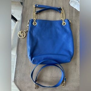 Michael Kors royal blue cross body tote